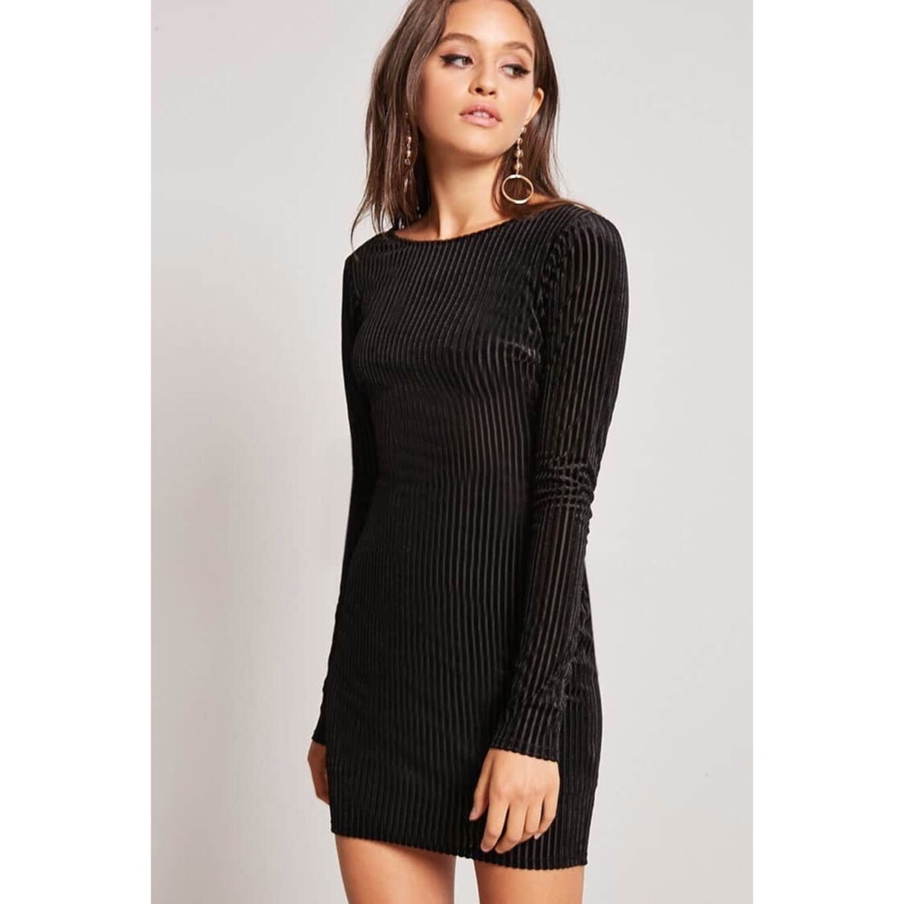 Forever 21 Velvet Shadow Stripe Dress